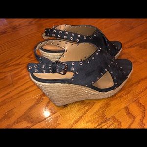 Charcoal Grey Suede Wedges (used)